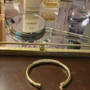 Gold-toned Cuff Bracelet with Diamonds